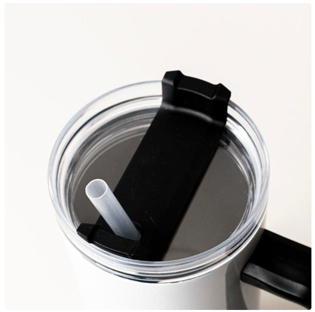 Floral Moon Tumbler with Black Handle Dollys Print Shop LLC