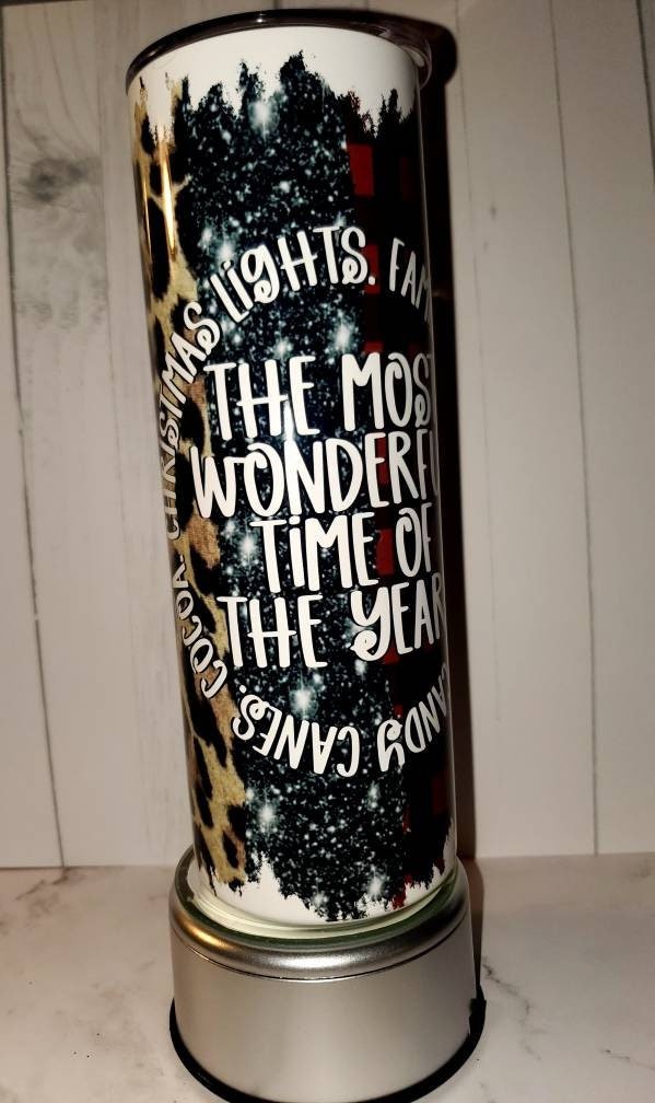 christmas | the most wonderful time of the year | tumbler 20oz Dollys Print Shop LLC
