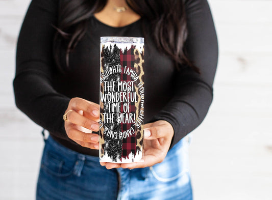 christmas | the most wonderful time of the year | tumbler 20oz Dollys Print Shop LLC